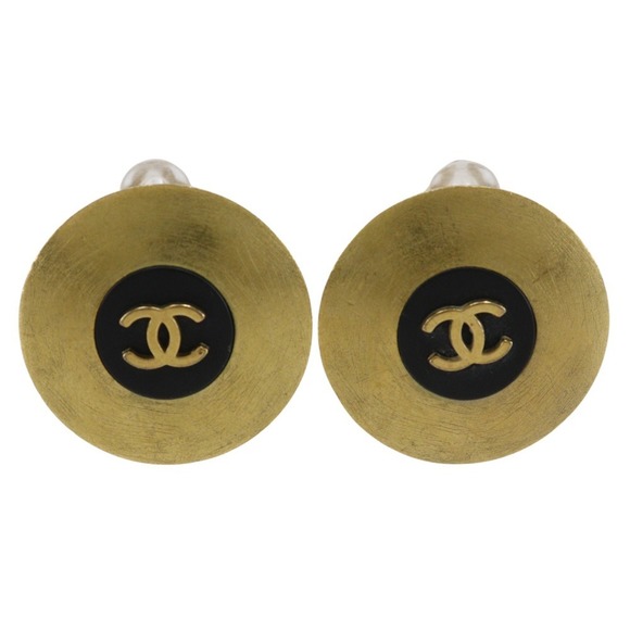 CHANEL Gold Coco Mark Earrings - Picture 1 of 7